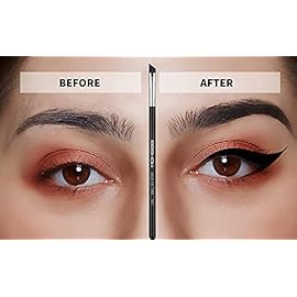 Eyeliner Brush Fine Angled - PRO Precision Gel Eye Liner Makeup Brush -Ultra Thin Slanted Flat Angle - Premium Cruelty Free Synthetic Bristles (E835 2piece)