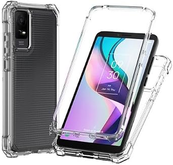 for TCL ION X, ION V, 40Z T430W/T607DL - Full Cover Shockproof Protective Phone Case - Clear