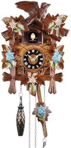 Reloj de cuco de 22 cm de madera auténtica pintada, con sonido, f...