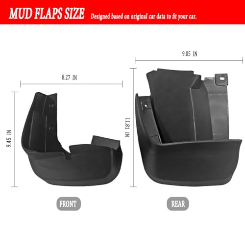 Image of Mud Flaps Mud Guards Fit for 2006-2011 Honda Civic, Front & Rear Mud Splash Guards Accessories - 4 Pc, Black