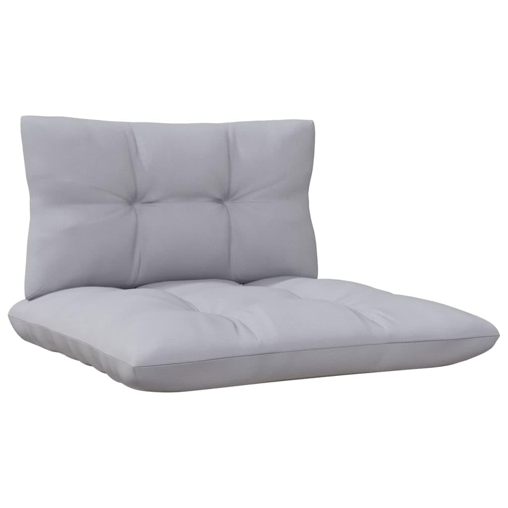 Divano da Giardino 3 Posti in Legno Massello di Pino, Set Modulare con Cuscini Grigi, Salotto da Giardino Esterno, per Terrazzo e Giardino, Colore Grigio, 63.5x63.5x62.5 cm