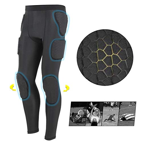 Keenso Pantaloni Antiscivolo in Cotone, Anti-collisione Eva Pantaloni Sportivi Lunghi Protezione Fitness Sport Pantaloni Sportivi da Portiere(L) Abbigliamento Protettivo per Lo Sport