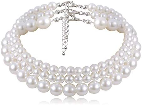 Prosy - Collana Choker Con Perle, Oro, Regolabile, In Velluto Nero Girocollo Collane Per Donne E 1064804