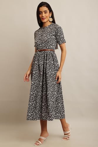Image of Women's Fit and Flare Floral Printed Long Maxi Dress