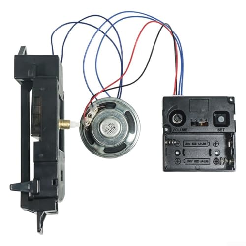 Reloj de pared de cuarzo con caja de música de timbre por hora, punteros y eje de 17 mm, adecuado para varias reparaciones de relojes de pared