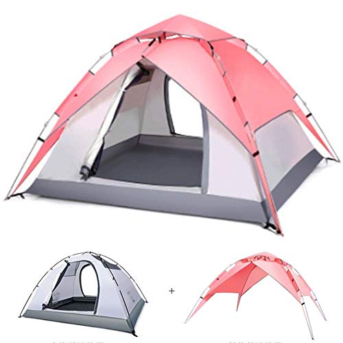 Tente pop up automatique 4-6 personnes rose pour camping familial et plage