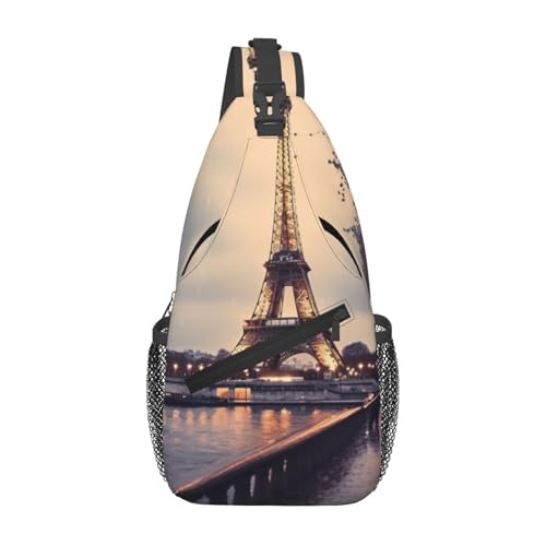 Bolso de Pecho Cruzado Deportivo Negro para Hombre y Mujer miniatura 1