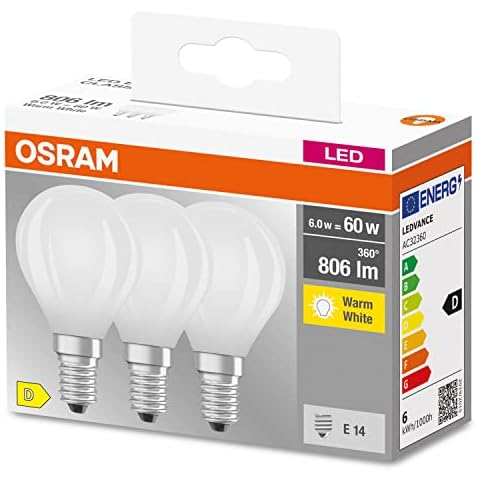 OSRAM Lámpara de filamento de estrella LED, E14 base, blanco cálido, 3-paquete Cover