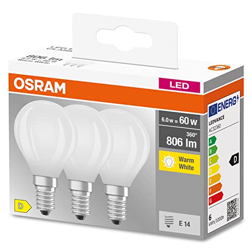 Osram Star Filament-Lampe für E14-Sockel, mattes Glas,Warmweiß (2700K), 806 Lumen, Ersatz für herkömmliche 60W-Leuchtmittel, nicht dimmbar… – Ansicht 1