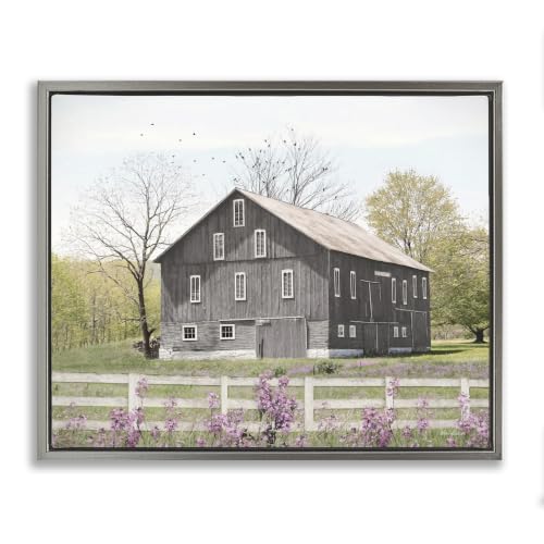 Rural Country Cottage Meadow Flowers, 17 x 21 Inch Canvas in Floater Frame