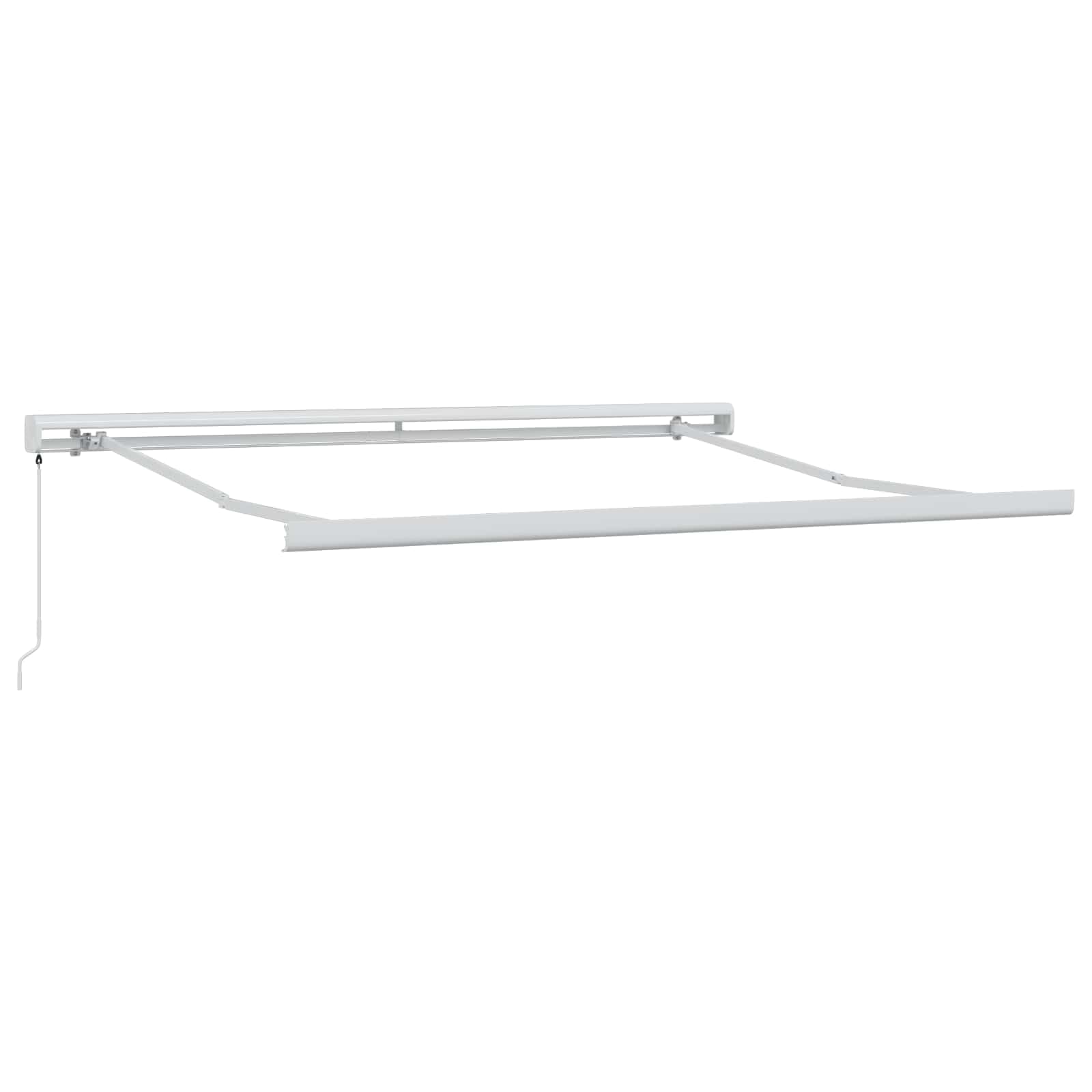 Tenda retrattile Grigio Chiaro Bianco 350 x 250 cm | Tela Poliestere Rivestimento PU, Costruzione Alluminio, Manuale, Per Giardino Terrazza
