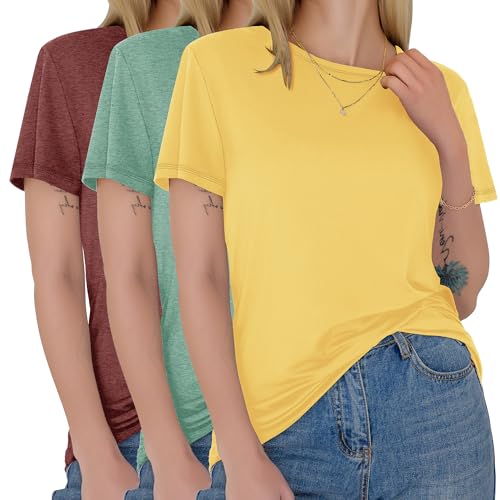 GAYHAY 3 Pack Womens T-Shirts - Short Sleeve Spring Summer