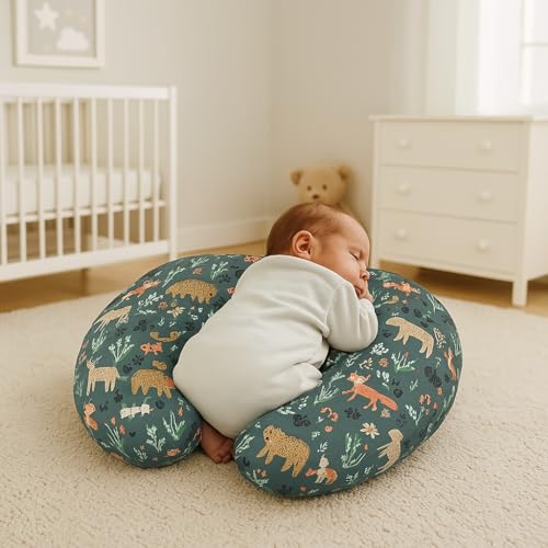 Image of Proliva Feeding Pillow Cover for New Born Baby with Detachable Cover Breast Feedin, Maternity Nursing Pillow Cover Only Mom Baby Girls Boys Newborn