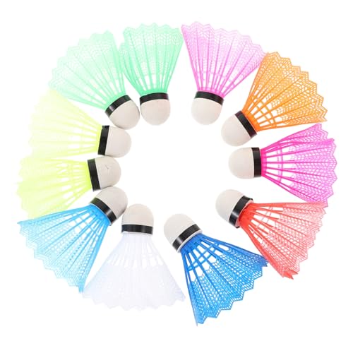 Abaodam 20pcs Neon Plastic Badminton Birdies Jumbo Shuttlecocks Colorful Badminton Balls for Training Random Color