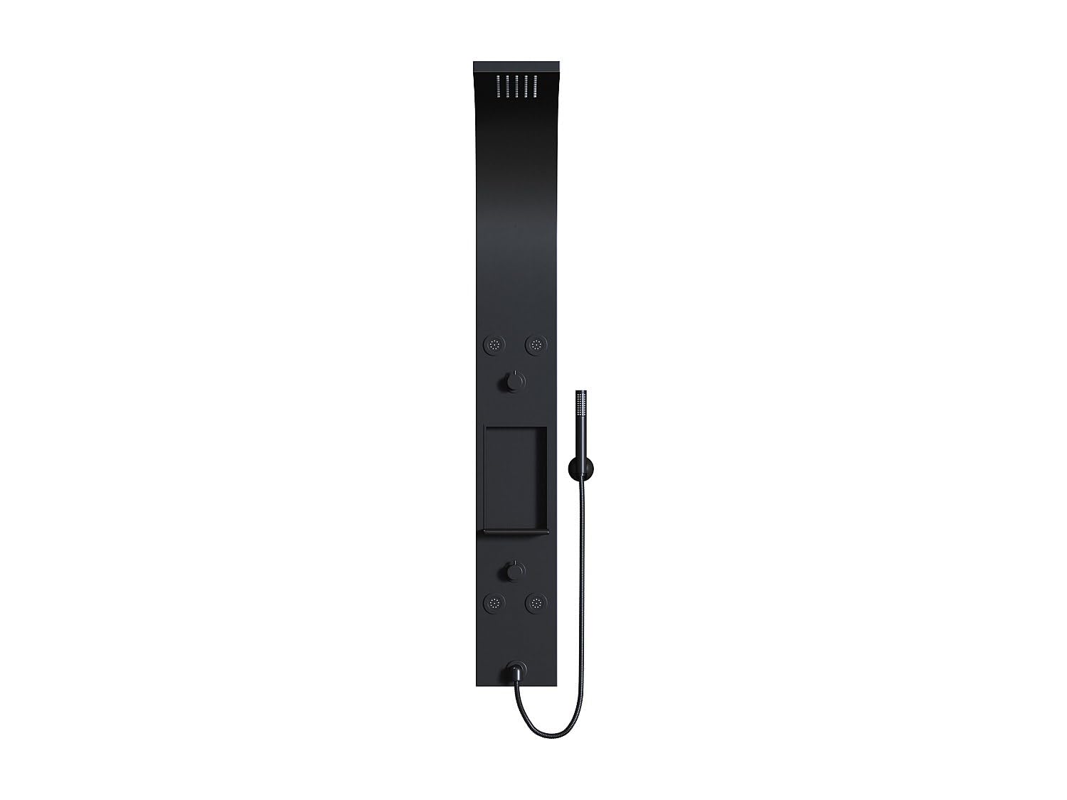 Vente-unique - Colonna doccia Roana - L 20cm x P 48cm x H 140cm - acciaio inossidabile - nero