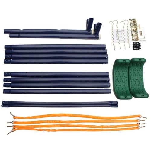 Columpio doble y columpio infantil para jardín para exteriores, estructura de acero con asiento suave antideslizante, para niños de 3 a 8 años, soporta hasta 90 kg, resistente a la intemperie, fácil