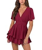 Summer Petite Women's Fairy Dress Casual V-Neck Lantern Sleeve Empire Waist Tie Mini Wrap Prom Swing