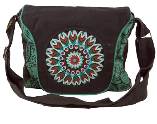 GURU SHOP Bolso de Hombro, Bolso Hippie, Bolso Goa, Bolso de Hombro, Bolso de Mano - Negro/azul, Unisex - Adultos, Algodón, Tama�o:One Size, 22x28x6 cm, Bolsas de Hombro GURU SHOP Bolso de Hombro, Bolso Hippie, Bolso Goa, Bolso de Hombro, Bolso de Mano - Negro/azul, Unisex - Adultos, Algodón, Tama�o:One Size, 22x28x6 cm, Bolsas de Hombro