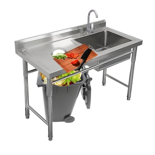 キッチンユーティリティシンク、ランドリールーム、ガレージ、ゴミ捨て用の穴付き屋外シンク、ステンレスワークベンチ、冷水温水蛇口、バスルーム、レストラン、ファームハウス