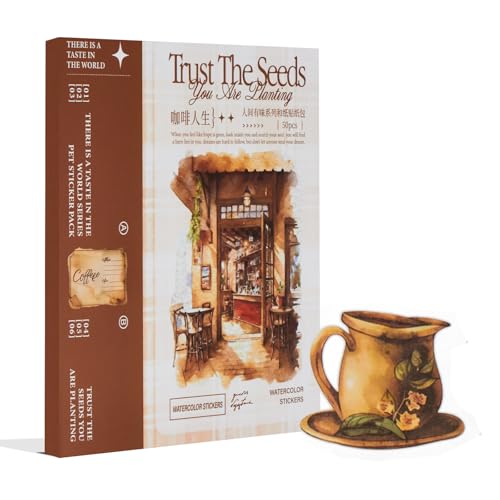 Dwpetzo 558pcs Coffee Journal Stickers, Ephemera for Junk Journaling Supplies,