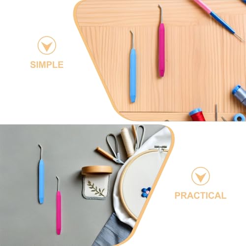 Ganchos de tejer JOINPAYA ergonómicos de plástico y aluminio para tejer sin esfuerzo 3