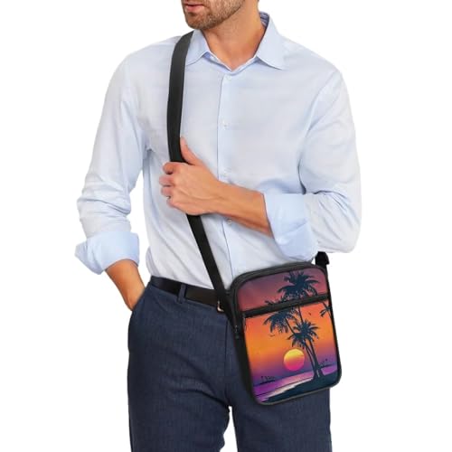 Unisex Fashion Messenger Bag Small Lightweight Crossbody Shoulder Purse Zip Cross Body Satchel with Muti Pockets3