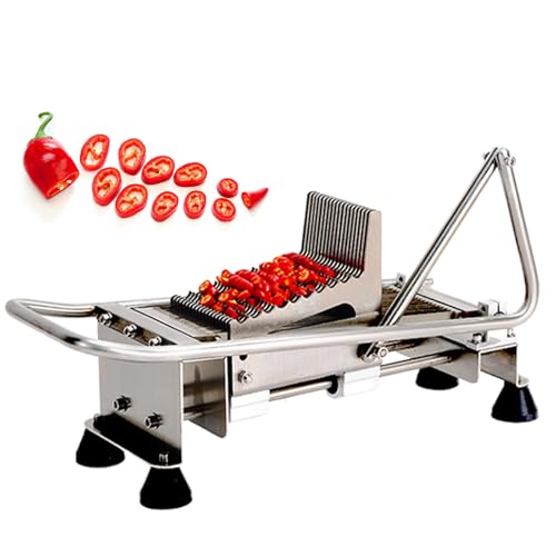 ZXCVBNMQ Cortador de pimientos Rojos Comercial, Cortador de Verduras Comercial con Cuchillas de Acero Inoxidable para cebollas, puerros, Cilantro y ajo