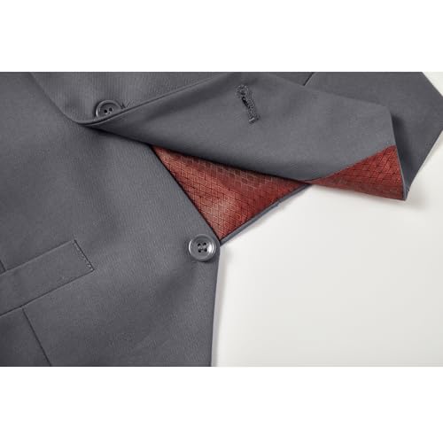 Image of Boys' Vest Slim Formal Suit Vest for Wedding Homecoming with Pockets Adjustable Back Strap, Size 2-20 Years