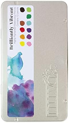 Tonic Studios Brilliantly Vibrant Watercolour Pencils, Wood, Multi-Colour, 12 x 4 x 0.4 cm