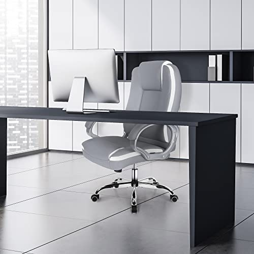 Neo Chair Office Chair Computer Desk Chair Gaming - Ergonomic High Back Cushion Lumbar Support With Wheels Comfortable Grey Leather Racing Seat Adjustable Swivel Rolling Home Executive #TOP1