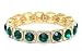 Heirloom Finds Chic Green Crystal Gold-Tone Stretch Bracelet