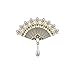 liushop Broche Aleación Elegante Broche en Forma de Ventilador, Pasador de Broche de Temperamento for Mujeres, Blazer de Abrigo Fijo Accesorios de Ropa Broche