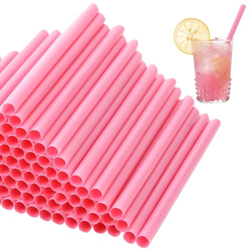 600 pitillos jumbo rosas de plástico desechable miniatura 1