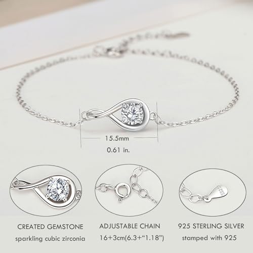 Bracelet réglable infini en argent contre les problèmes de taille - 5
