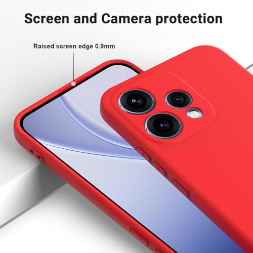 Image of Back Cover Compatible with Oppo Reno15 5G | Full Camera Protection | Premium Liquid Silicon Case | Flexible Bumper Case for Oppo Reno15 5G (Red)