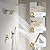 Dasan Brushed Gold Dual Shower Heads System with Ceiling 12-Inch Rainfall Shower & Wall Mount 6-Inch High Pressure Shower Head, Full Body Dual Shower Head Set