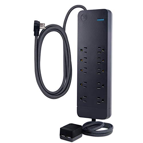 GE UltraPro 10 Outlet Surge Protector, 17W/3.4A Total 2 USB Ports On 4