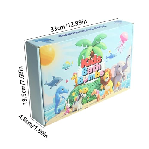 Boules de bain pour enfants avec animaux : coffret spa de 24 pièces naturelles
