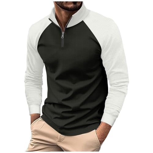 Quarter Zip Pullover Men Golf Shirt Long Sleeve...