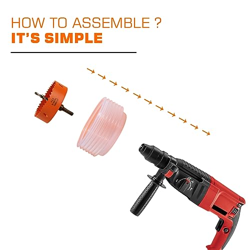 Image of 4.25 Hole Saw for Recessed Lights Can Lights, 4-1 /4 Inch Hole Cutter with Dust Bowl Catcher for Led Recessed Lighting 4 Inch and Wood Metal Drywall, Bi-Metal Construction