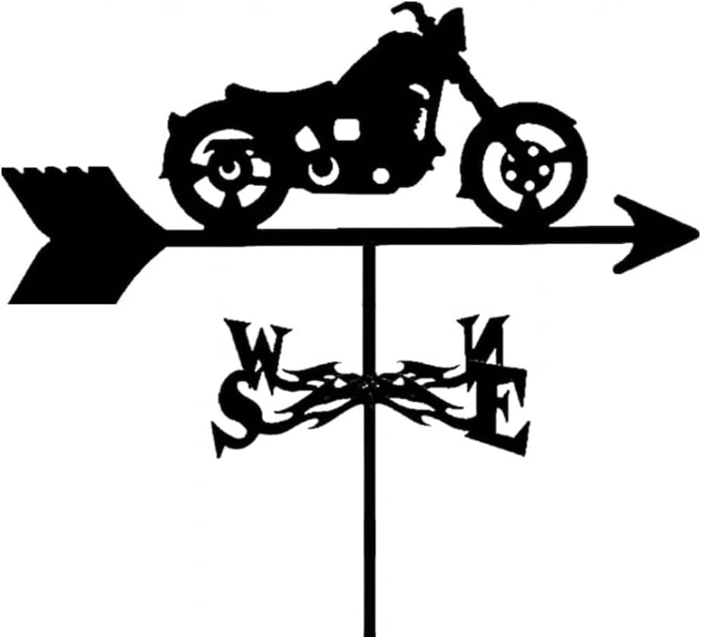 Segnavento in metallo per tetto, giardino, cortile, retrò, segnavento in metallo nero, indicatore di direzione del vento per tetto, giardino, prati, capannoni agricoli, fienili