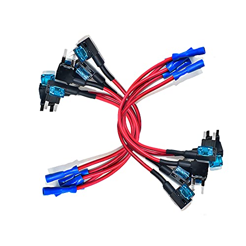 MCIGICM 12V Fuse Holder Add-a-Circuit Fuse TAP Adapter Mini ATM APM Blade Fuse Holder, 10 Pack