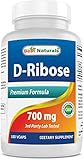 D-Ribose 700mg 180 Vcaps - Natural ATP Energy Production - Manufactured in a USA Based GMP Certified...