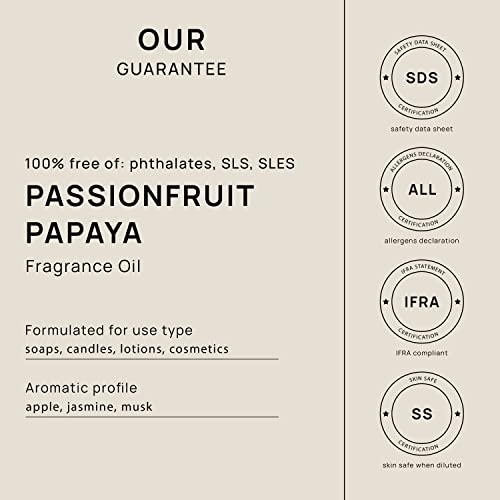 Vinevida [16Oz] Passionfruit Papaya Fragrance Oil For Soap Making Scents For Candle Making, Perfume Oils, Soy Candles, Home Scents Oil Diffusers, Bath Scent Bomb Oils Linen Spray Lotions Car Freshies #TOP2