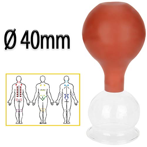 Lunata (Upgrade 2019) Juego de Ventosas con Bola de Succión, Ø 40, Ventosa anticelulitica, Ventosas para un Masaje profesional