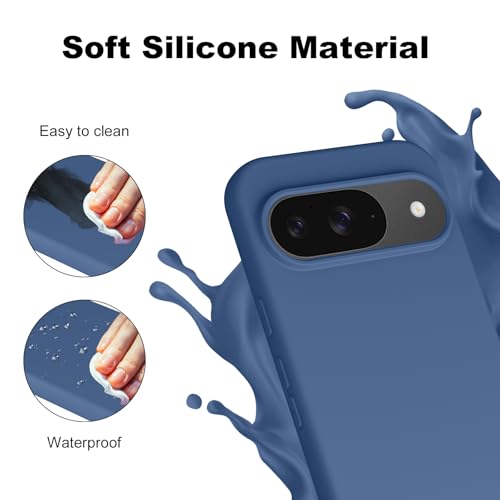Image of Tobfit Back Cover Case Compatible with Google Pixel 9 /9 Pro, Case Cover Rugged Flexible Durable Anti-Slip Silicone Protection Shockproof Google Pixel 9 /9 Pro Back Cover (Navy Blue)
