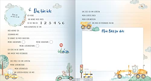 Meine ersten Freunde – Fahrzeuge (Aquarell-Optik): Freundebuch für Kita, Krippe, Kindergarten | für Jungen und Mädchen ab 2 Jahren