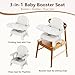 BBsecure Booster Seat for Kitchen Chair, 3-in-1 Foldable & Portable Booster Seat with Tray, Extra Dishwasher-Safe Tray, Safety Straps for 6–18M (Up to 30 lbs), for Dining Table, Travel & Camping, Gray