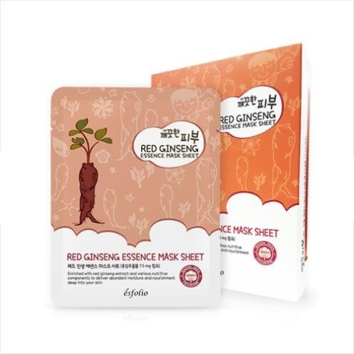 Esfolio Pure Skin Red Ginseng Essence Mask Sheet (10 Sheet per Pack)