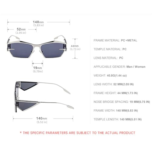helena Fashion Irregular Rectangle Sunglasses Women Men 2024 Luxury punk Metal Frame Sun Glasses For Male Eyewear S683